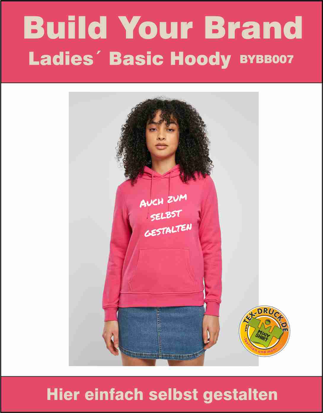 Build Your Brand Ladies´ Basic Hoody BB007