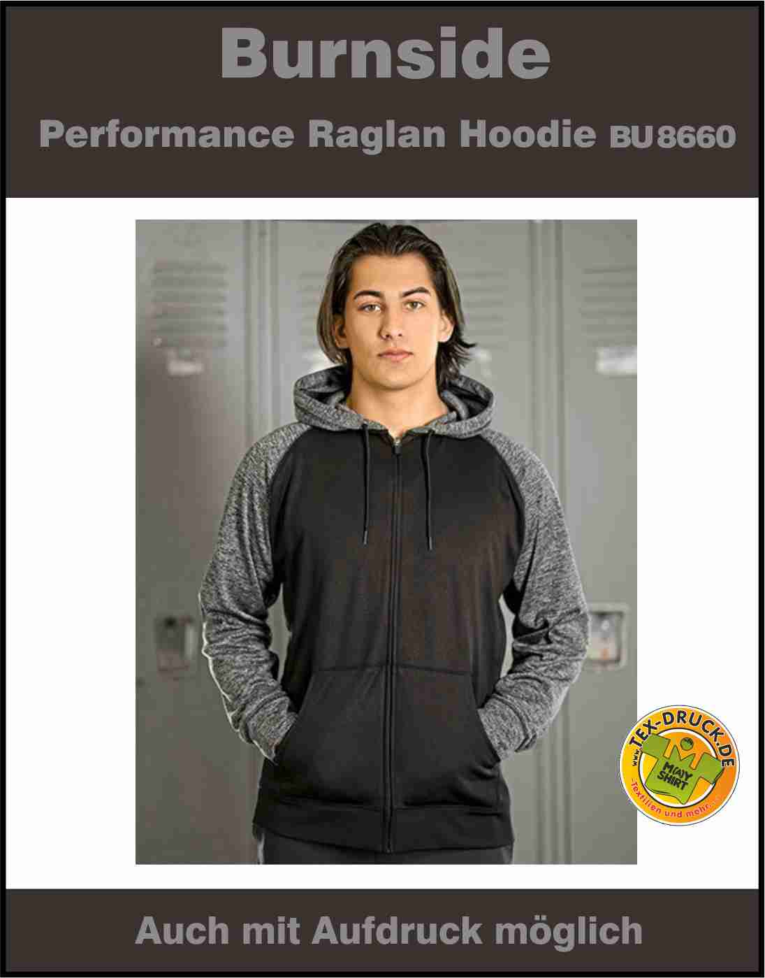 Performance Raglan Hoodie Burnside BU8660