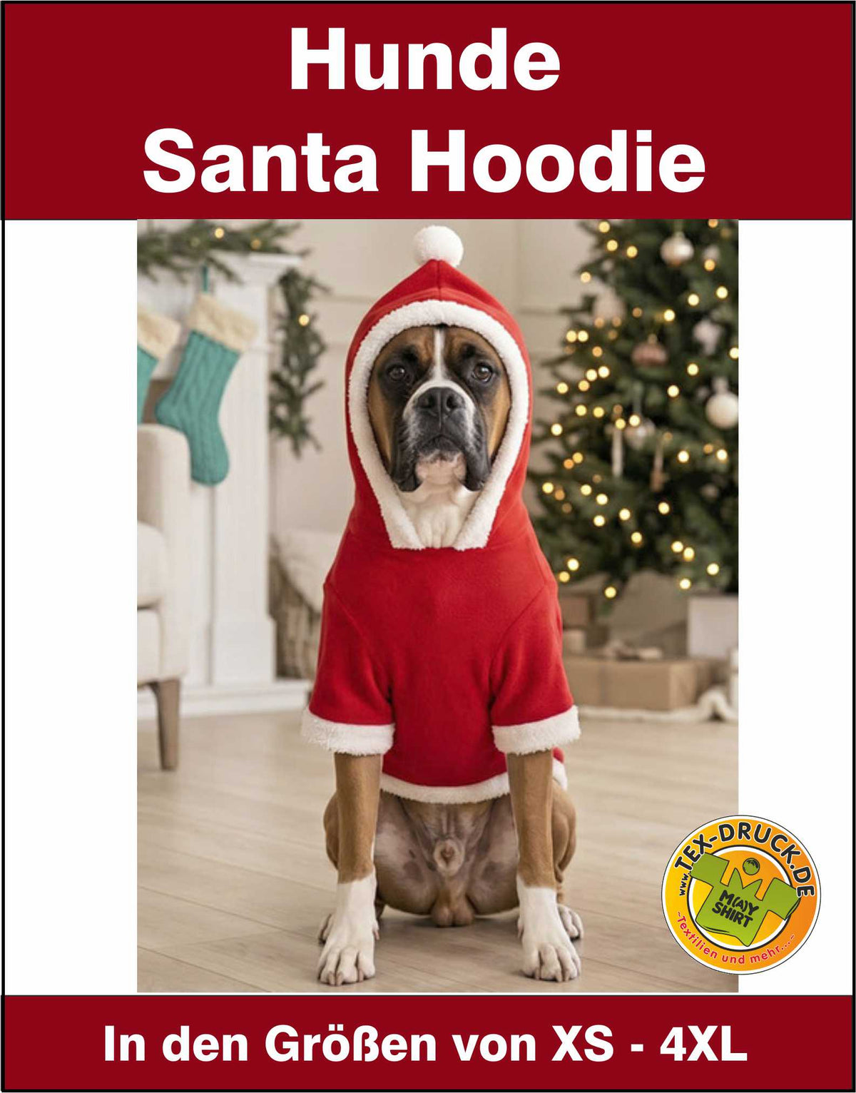 Hunde Dog Santa Hoodie