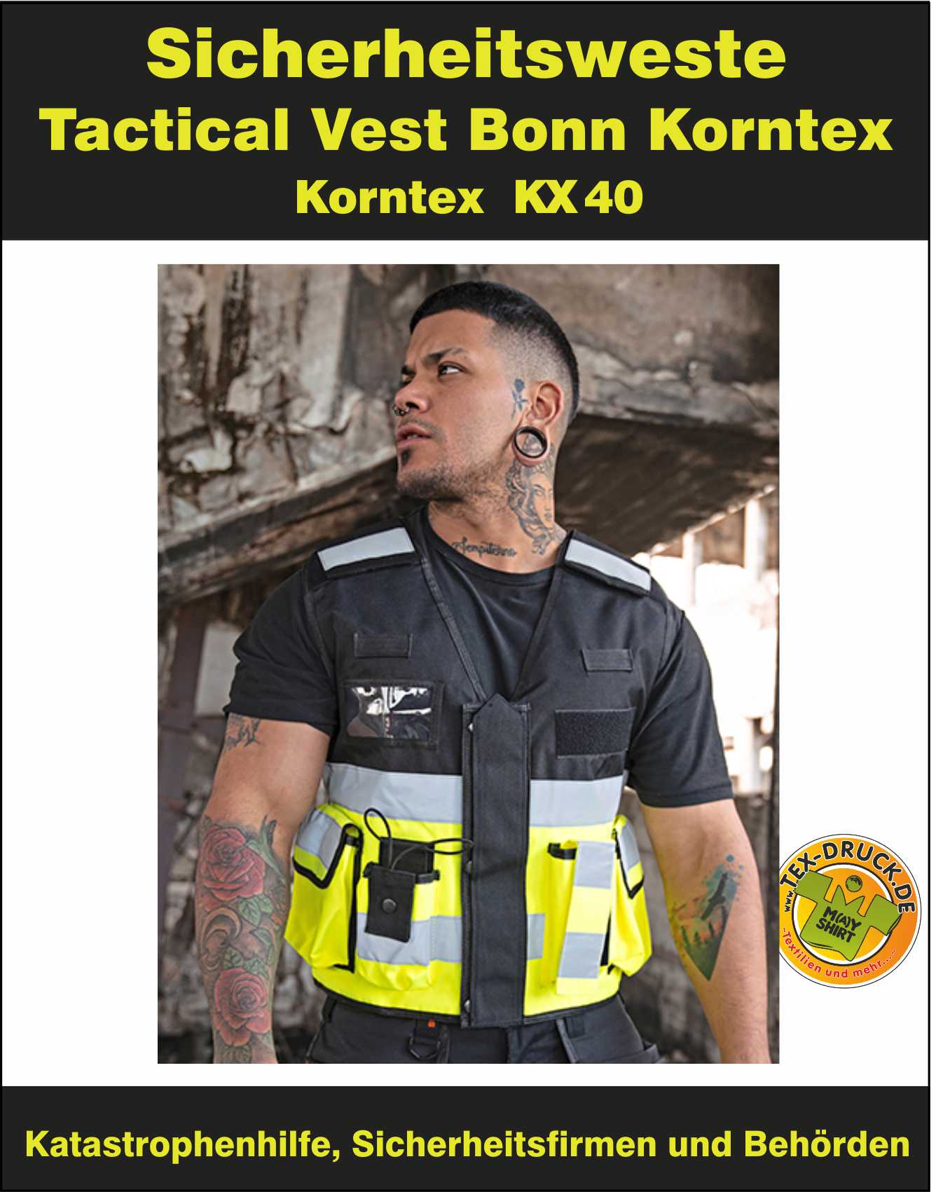 Warnweste Tactical Vest Bonn Korntex KX040