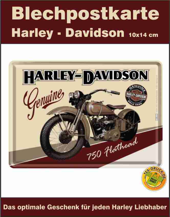 Blechpostkarte Harley - Davidson 