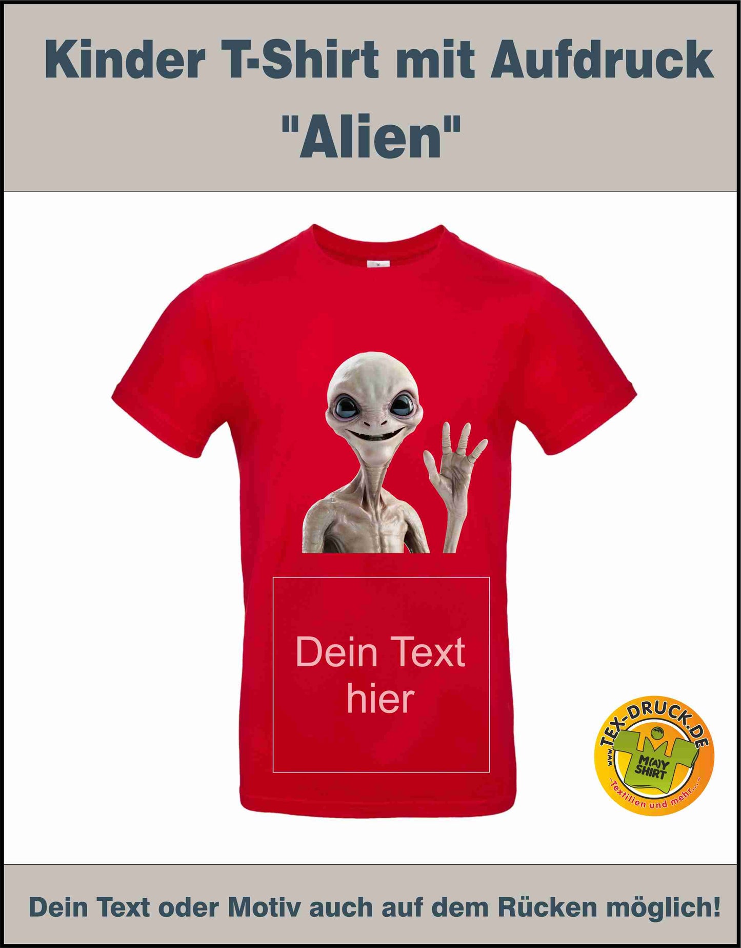 Allien T-Shirt auch zum selbst gestalten bei tex-druck.de