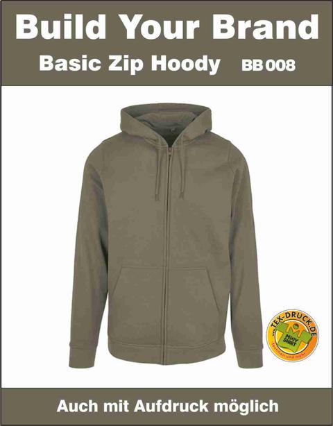 Basic Zip Hoody Build Your Brand Basic BB008