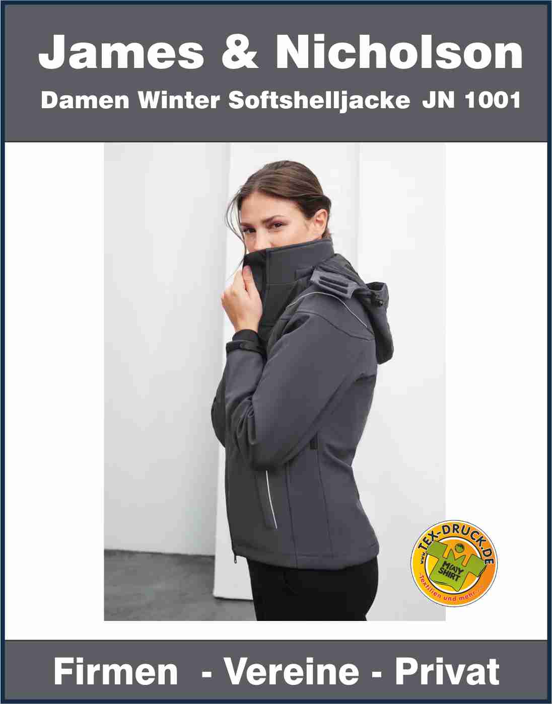 Damen Winter Softshelljacke Softshelljacke James & Nicholson JN1001