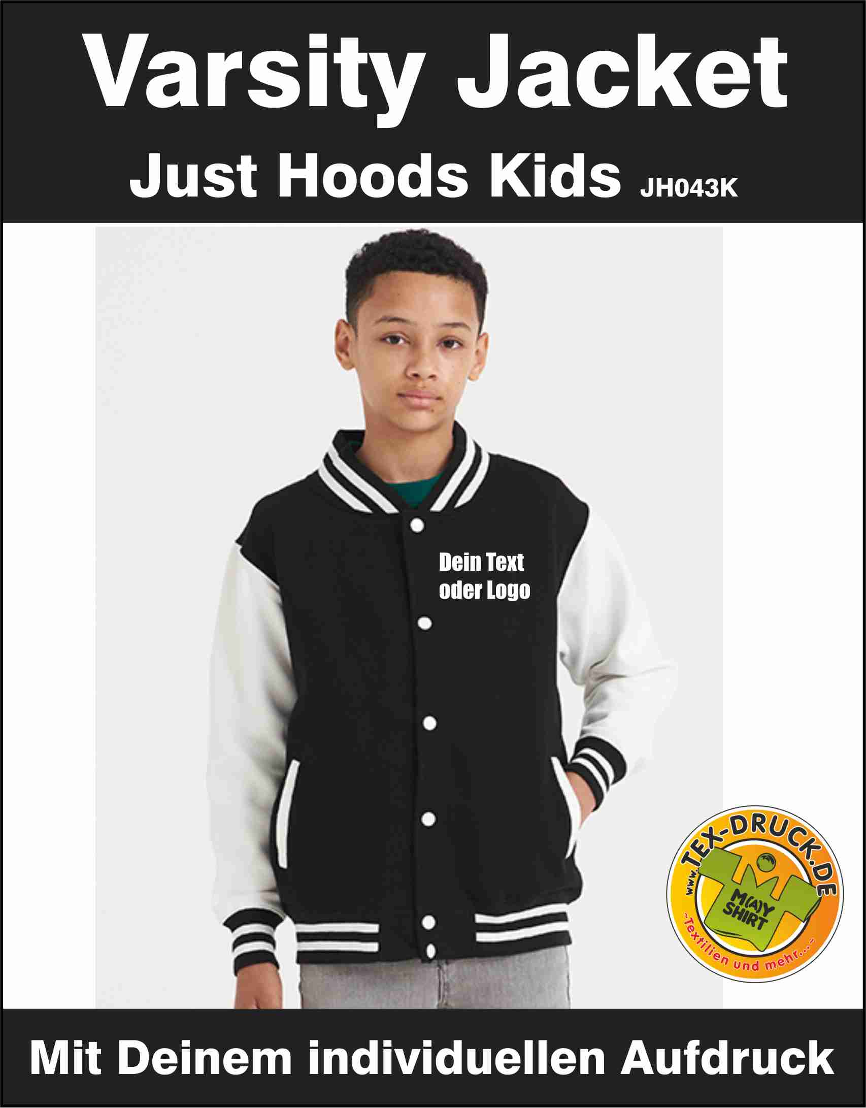 Just Hoods Kids´ Varsity Jacket JH043K