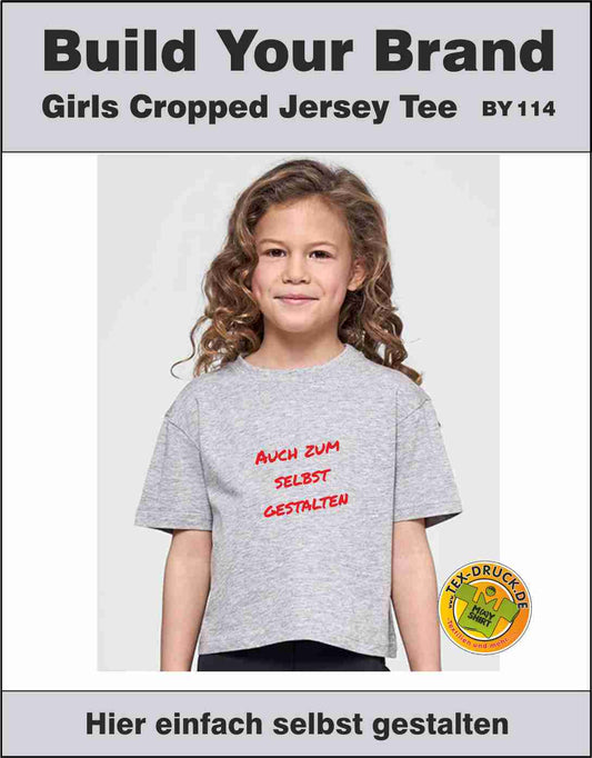 Girls Cropped Jersey Tee Build Your Brand BY114