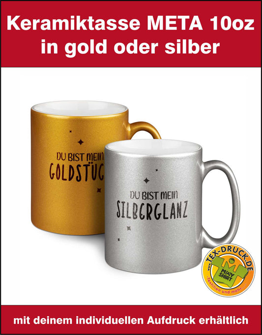 Keramiktasse META 10oz in gold oder silber