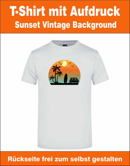 T-Shirt Bus Retro-Sunset Vintage Background