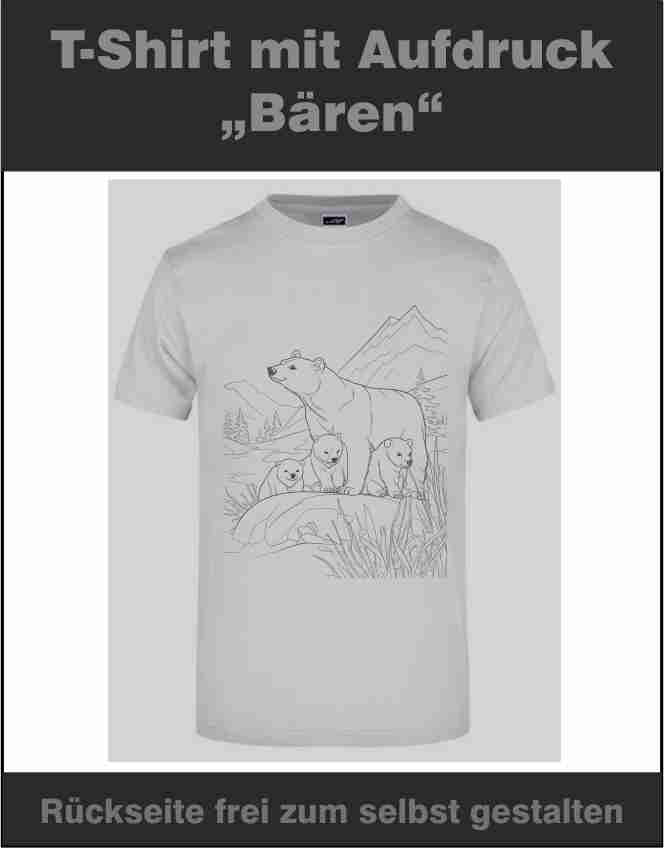 T-Shirt mit Aufdruck Bär Handzeichnung