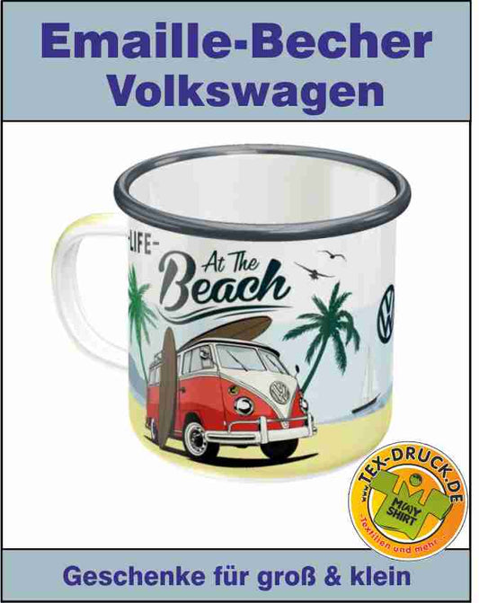 Emaille - Becher VW Bus  Volkswagen