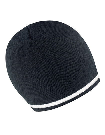 National Beanie Result schwarz weiß
