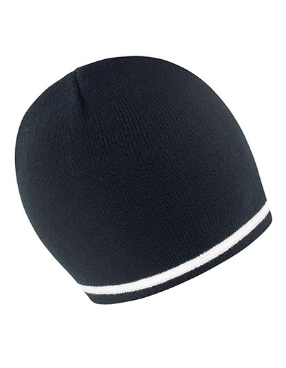 National Beanie Result schwarz weiß