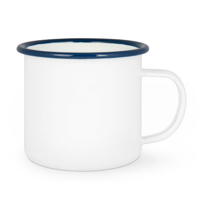 Emailletasse 18oz, mit farbigen Tassenrändern in div. Randfarben