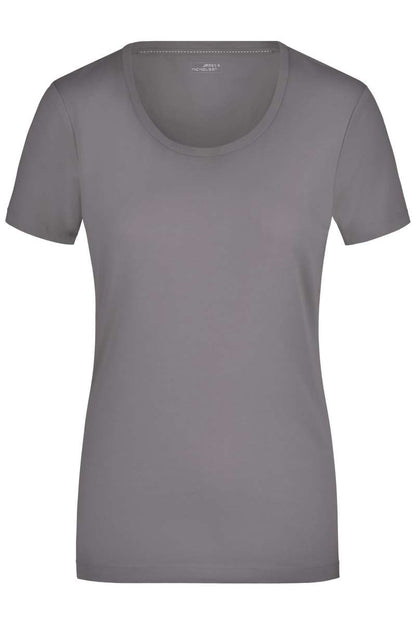 Damen Elastic Rundhals Shirt James & Nicholson JN926 Charcoal