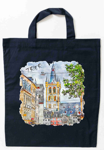 Trier Baumwolltasche aquarell Skizze Handgezeichnete Illustration