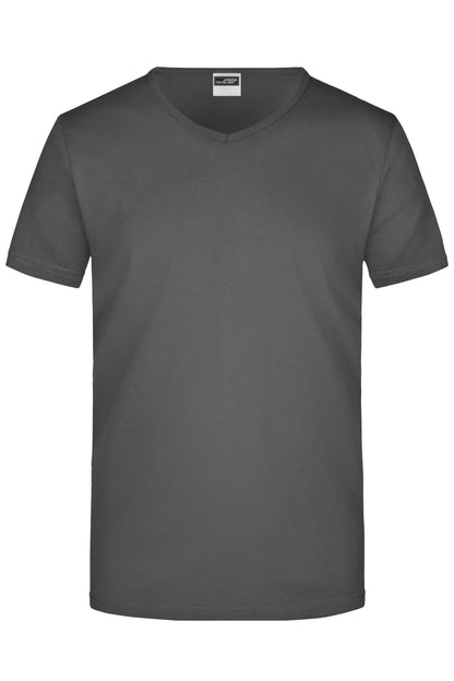 James & Nicholson Herren Slimfit V-Shirt JN912 Graphite