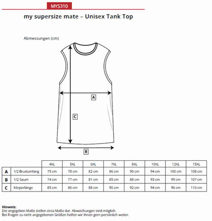 Tanktop Miners mate supersize in Übergrößen von 4XL-15XL