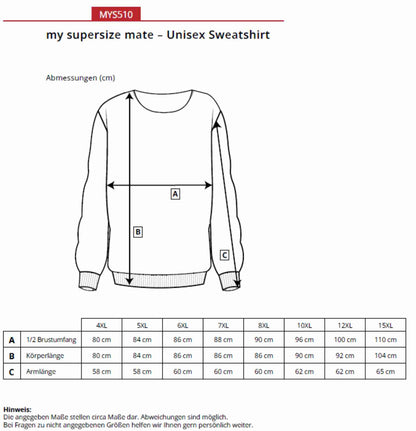 Sweatshirt Miners mate supersize Übergrößen von 4XL-15XL