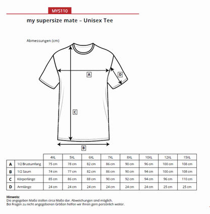 Unisex Tee Miners mate supersize von 4XL-15XL