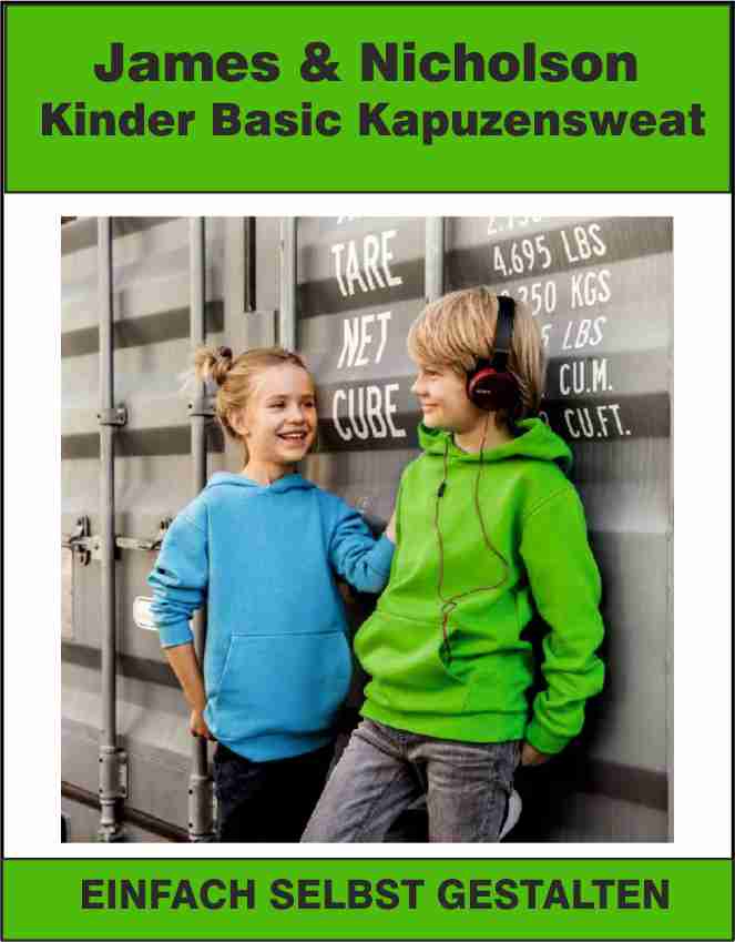 James & Nicholson Kinder Basic Kapuzensweat JN796K