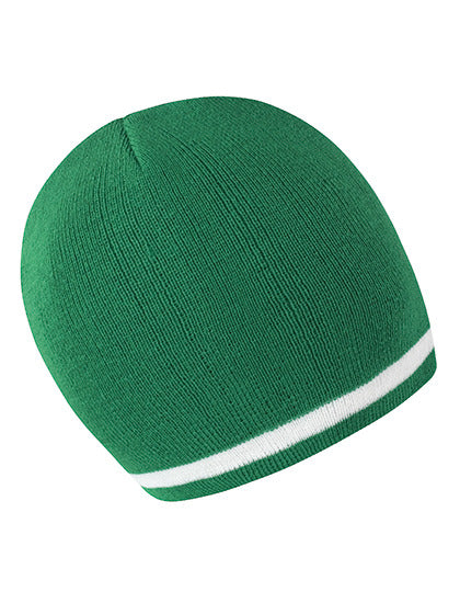National Beanie kellygreen white