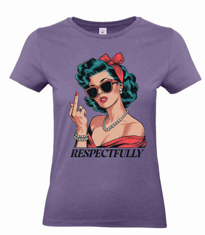 Respectfully-Middle-Finger-Retro- T-Shirt B&C Women´s #E190