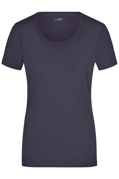 Damen Elastic Rundhals Shirt James & Nicholson JN926 Navy