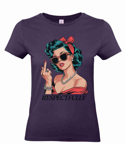 Respectfully-Middle-Finger-Retro- T-Shirt B&C Women´s #E190