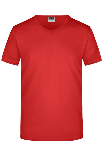 James & Nicholson Herren Slimfit V-Shirt JN912 Red