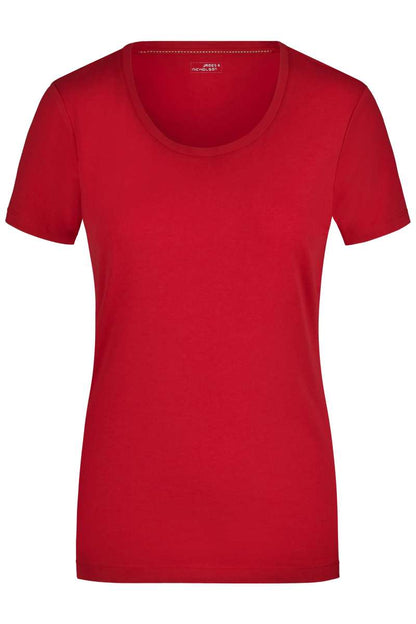 Damen Elastic Rundhals Shirt James & Nicholson JN926 Red