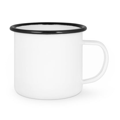 Emailletasse 18oz, mit farbigen Tassenrändern in div. Randfarben