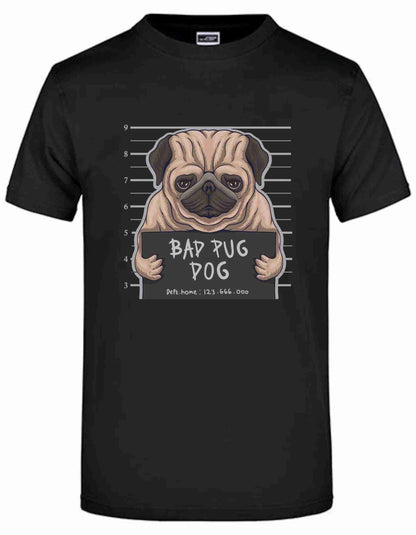 T-Shirt mit Aufdruck "Bad Pug Dog"
