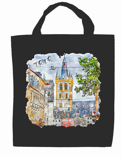 Trier Baumwolltasche aquarell Skizze Handgezeichnete Illustration