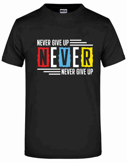 T-Shirt mit Aufdruck „NEVER GIVE UP“