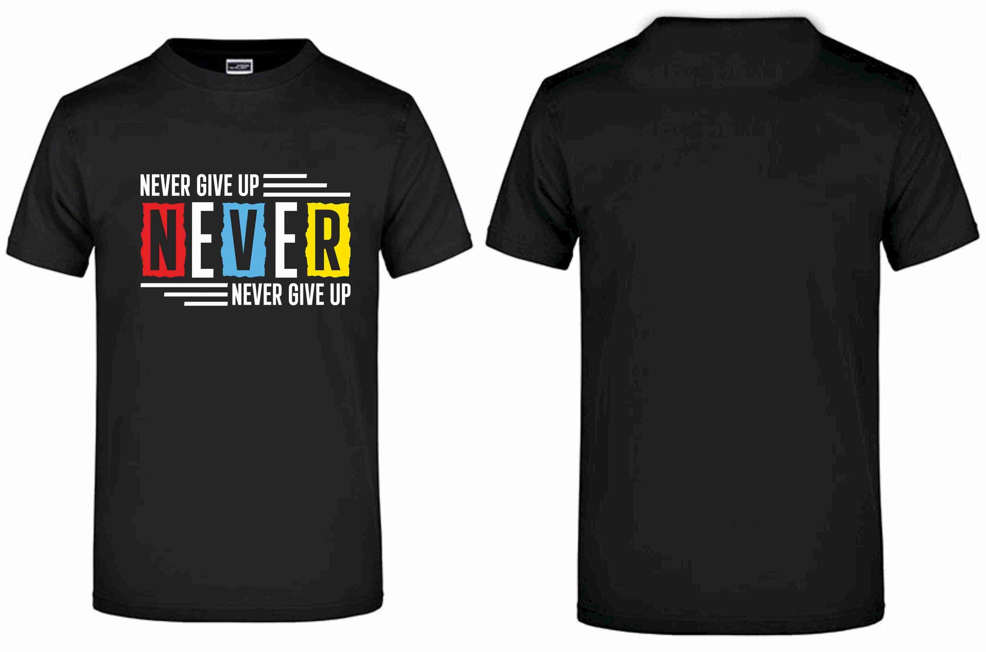 T-Shirt mit Aufdruck „NEVER GIVE UP“