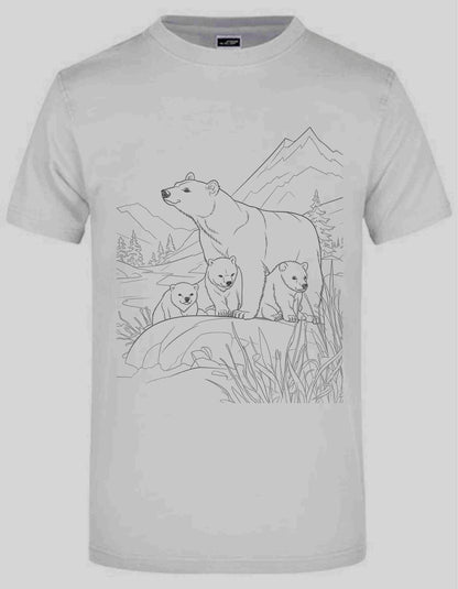 T-Shirt mit Aufdruck Bär Handzeichnung