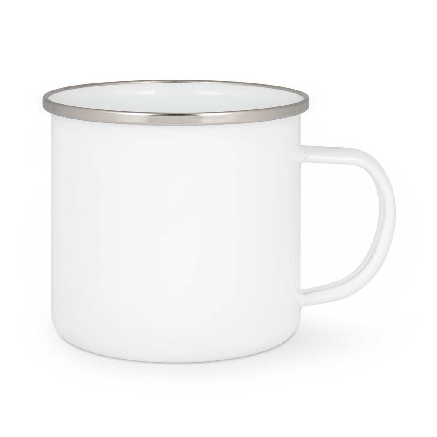 Emailletasse 18oz, mit farbigen Tassenrändern in div. Randfarben