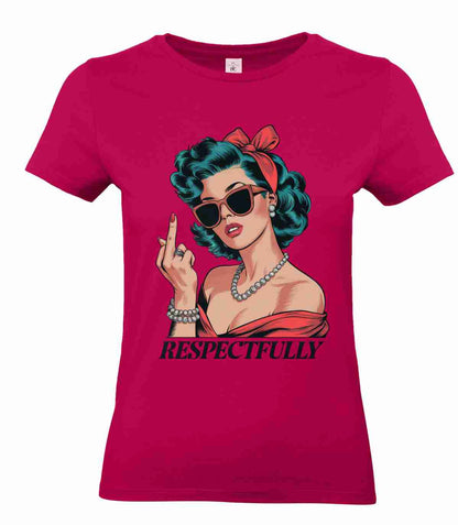 Respectfully-Middle-Finger-Retro- T-Shirt B&C Women´s #E190