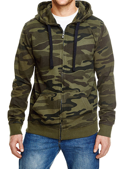 Full Zip Camo Hooded Sweat Jacket Burnside BU8615