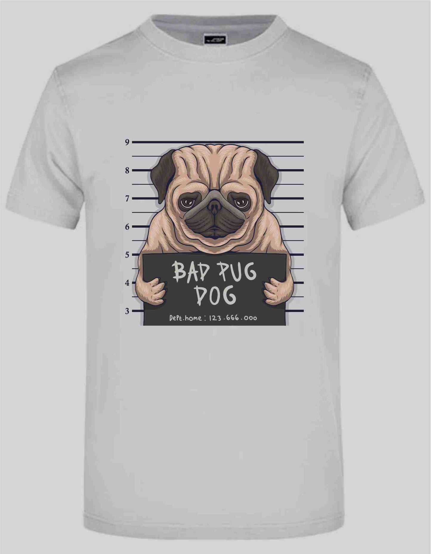 T-Shirt mit Aufdruck "Bad Pug Dog"