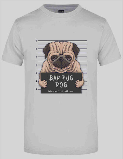 T-Shirt mit Aufdruck "Bad Pug Dog"