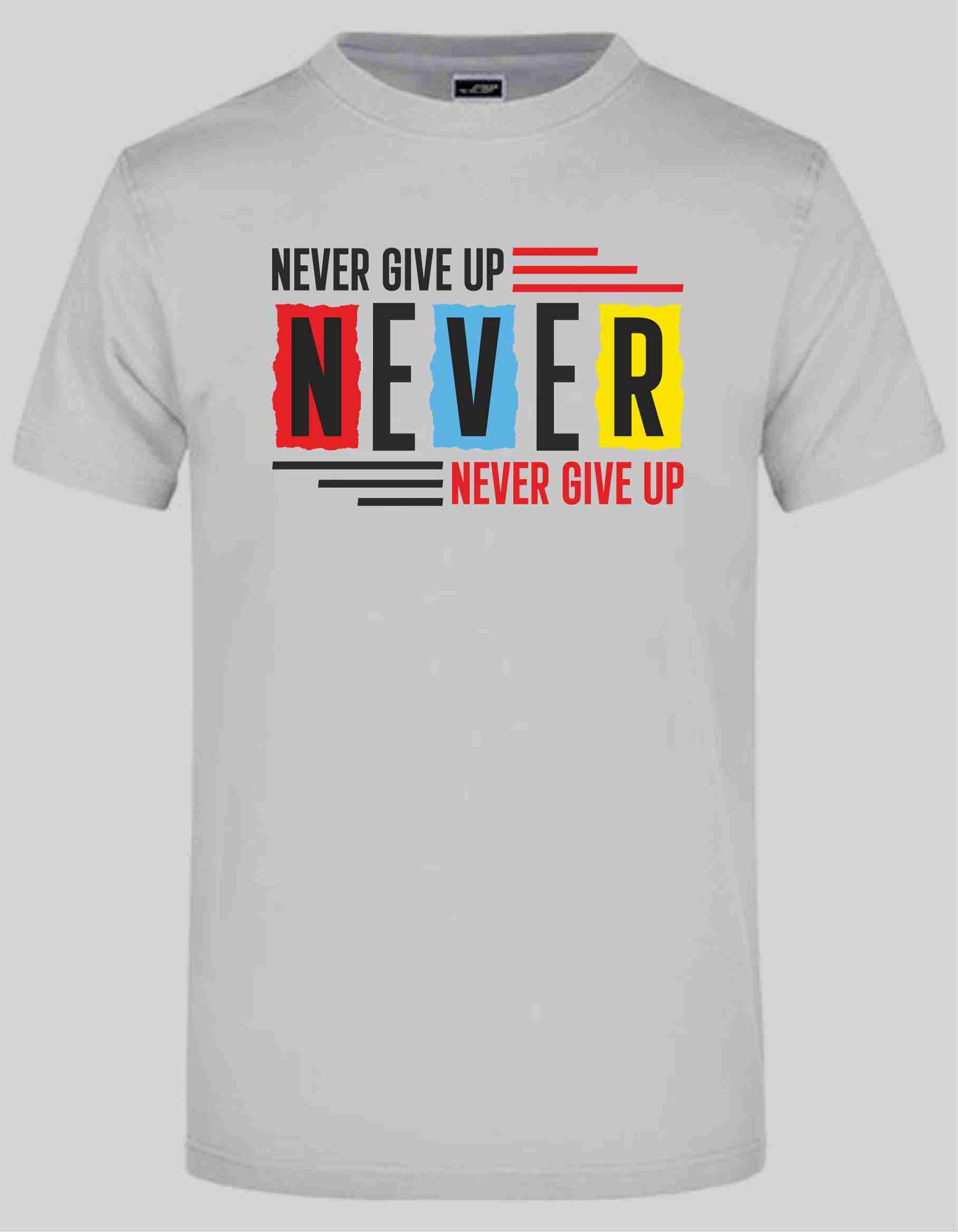 T-Shirt mit Aufdruck „NEVER GIVE UP“