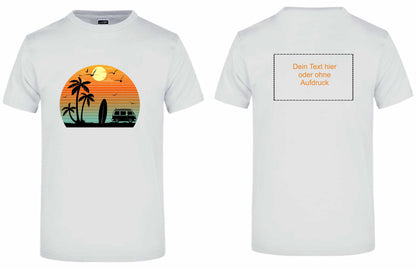 T-Shirt Bus Retro-Sunset Vintage Background