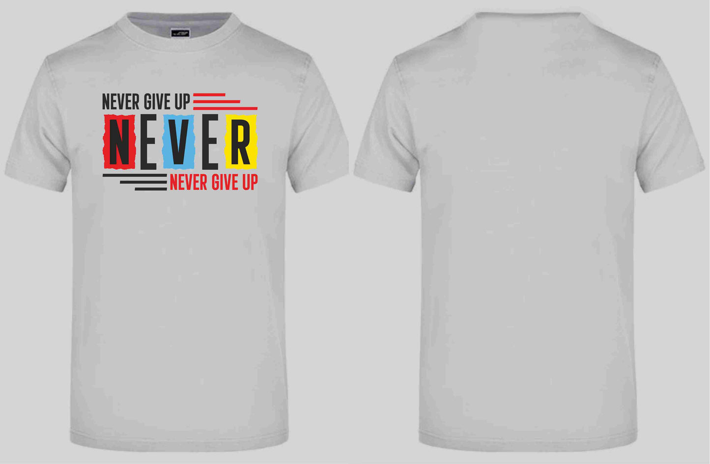 T-Shirt mit Aufdruck „NEVER GIVE UP“