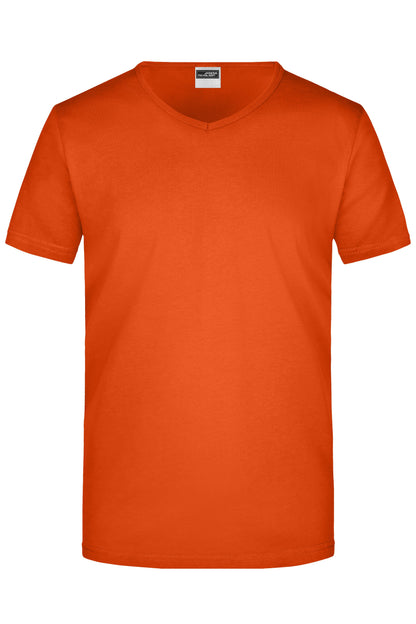 James & Nicholson Herren Slimfit V-Shirt JN912 Orange