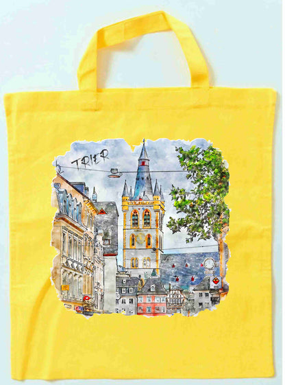 Trier Baumwolltasche aquarell Skizze Handgezeichnete Illustration