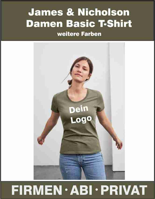 James & Nicholson Ladies´ Basic T-Shirt  JN901 (150g/m²) (weitere Farbauswahl1)