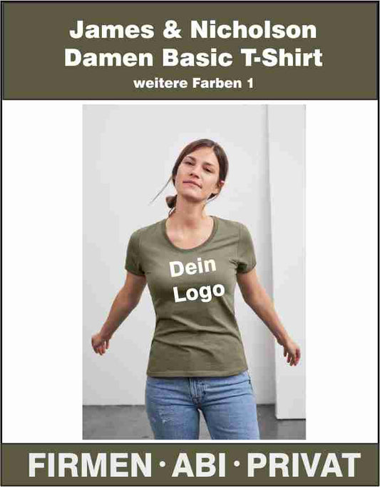 James & Nicholson Ladies´ Basic T-Shirt  JN901 (150g/m²) (weitere Farbauswahl)