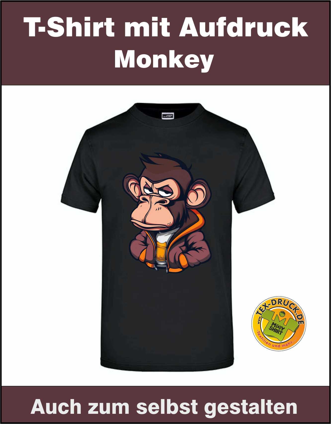 T-Shirt mit Aufdruck "Monkey"