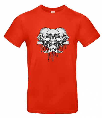 Totenkopf 3Skull B&C #E190 T-Shirt (190 g) - Tex-Druck.de Textildruck & mehr....
